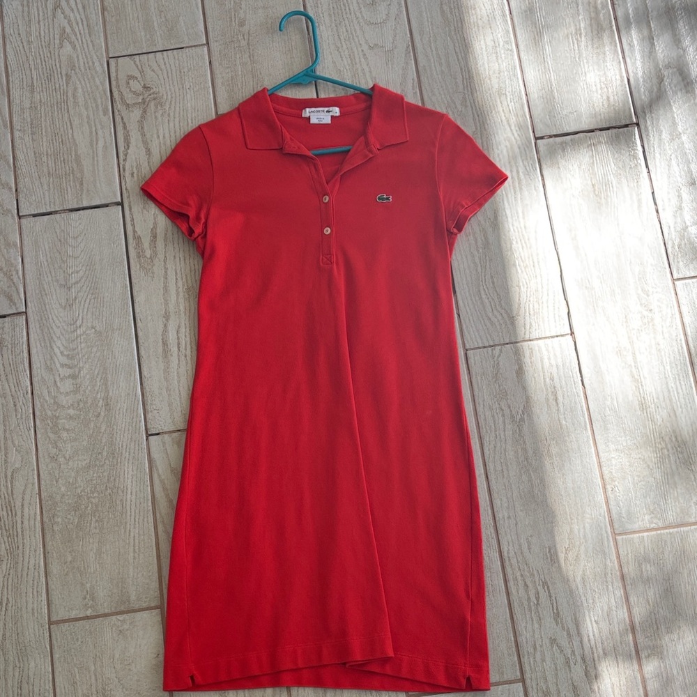 Lacoste Cherry Red Polo Dress